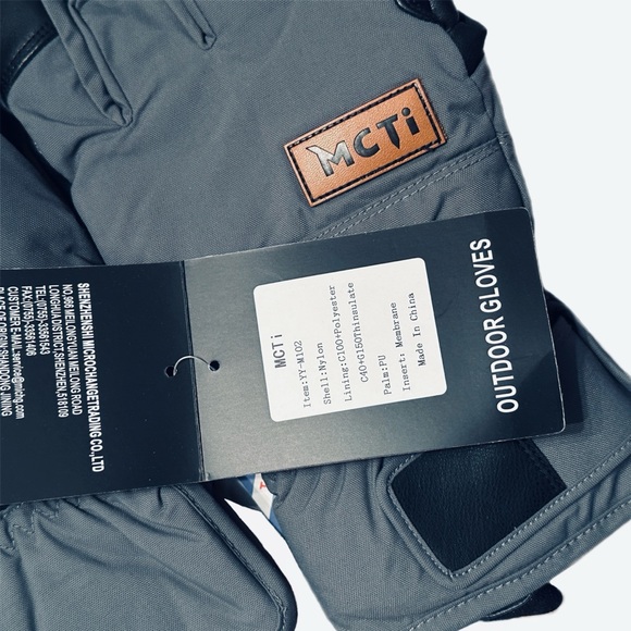 MCTI NWT Lightweight & Warm Men's Cold Weather Gloves Gray Black Men’s Size L - Picture 7 of 8